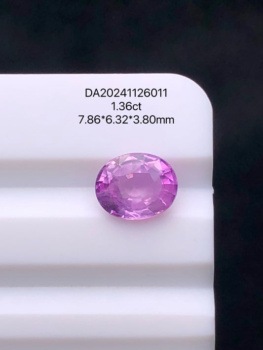 SRILANKA 1.36 CT PURPLIISH PINK NATURAL HEATED SAPPHIRE LOOSE STONE