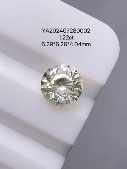 SRILANKA 1.2 2CT LIGHT YELLOW NATURAL HEATED SAPPHIRE LOOSE STONE