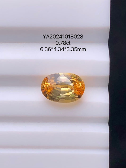 SRILANKA 0.78 CT YELLOW NATURAL HEATED SAPPHIRE LOOSE STONE