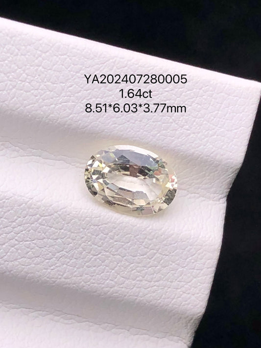 SRILANKA 1.64 CT LIGHT YELLOW NATURAL HEATED SAPPHIRE LOOSE STONE