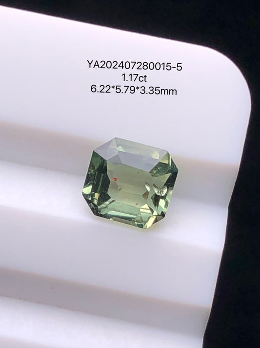 SRILANKA 1.17 CT GREEN NATURAL UNHEATED SAPPHIRE LOOSE STONE