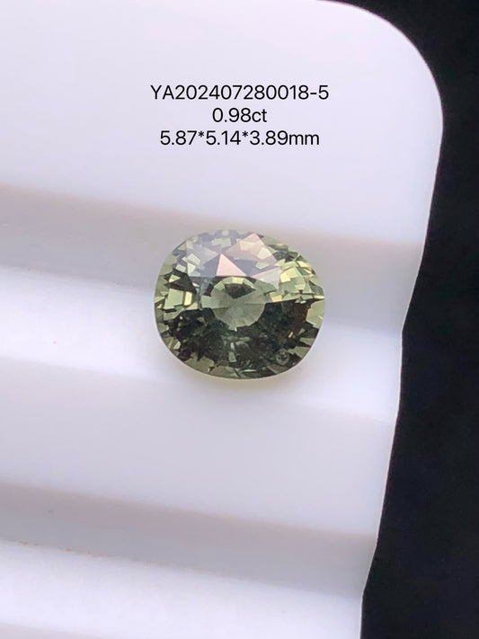 SRILANKA 0.98 CT GREEN NATURAL UNHEATED SAPPHIRE LOOSE STONE