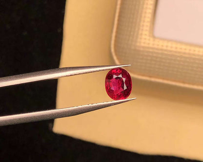 AIGS CERTIFIED 1.07 CT NATURAL RED RUBY LOOSE STONES