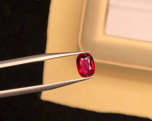 AIGS CERTIFIED 1.03 CT NATURAL RED RUBY LOOSE STONES