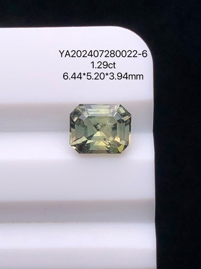 SRILANKA 1.29 CT GREEN NATURAL UNHEATED SAPPHIRE LOOSE STONE