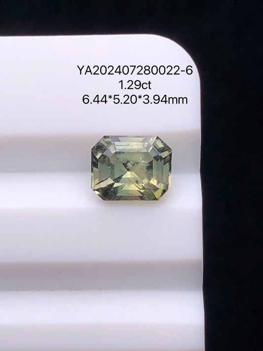 SRILANKA 1.29 CT GREEN NATURAL UNHEATED SAPPHIRE LOOSE STONE
