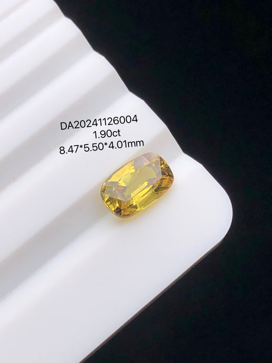 SRILANKA 1.9 0CT YELLOW NATURAL HEATED SAPPHIRE LOOSE STONE