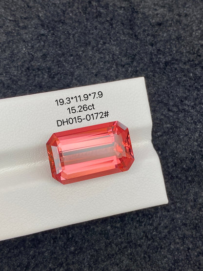 15.26CT NATURAL CONGO ORANGE RED TOURMALINE STONE