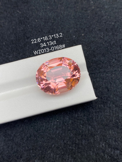 34.13CT NATURAL CONGO PEACH PINK TOURMALINE STONE