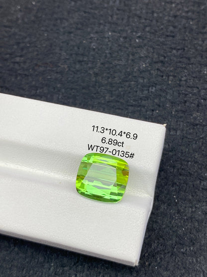 6.89CT NATURAL AFGHANISTAN YELLOWISH GREEN TOURMALINE STONE