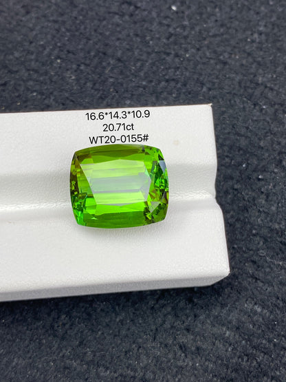 20.71CT NATURAL AFGHANISTAN YELLOWISH GREEN TOURMALINE STONE