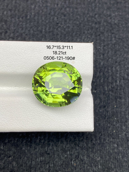 18.21CT NATURAL CONGO YELLOW GREEN TOURMALINE STONE