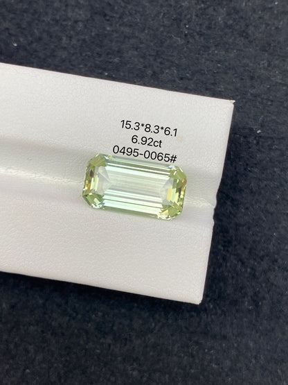 6.92CT NATURAL CONGO YELLOW GREEN TOURMALINE STONE