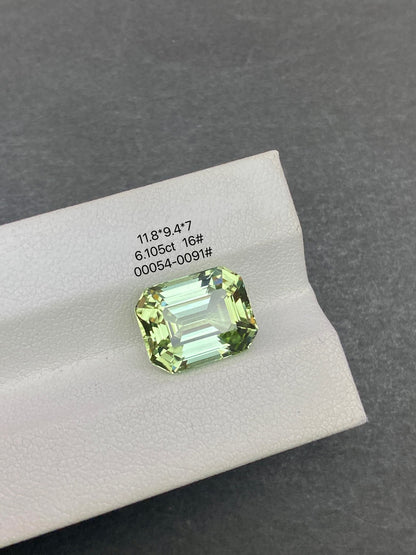 6.105CT NATURAL CONGO YELLOW GREEN TOURMALINE STONE