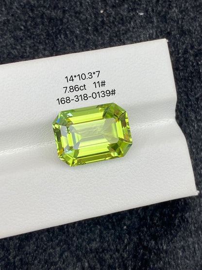 7.86CT NATURAL CONGO YELLOW GREEN TOURMALINE STONE