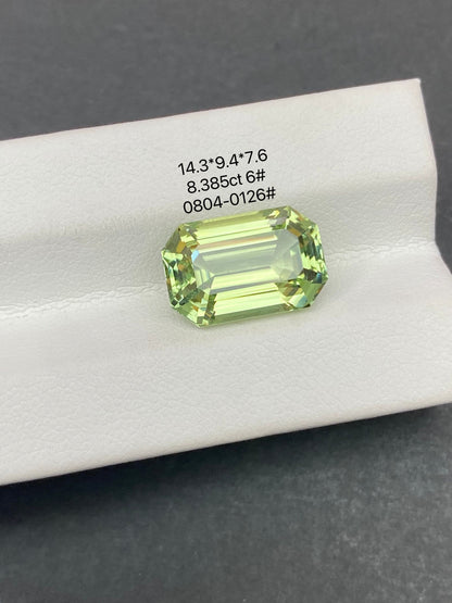 8.385CT NATURAL CONGO YELLOW GREEN TOURMALINE STONE