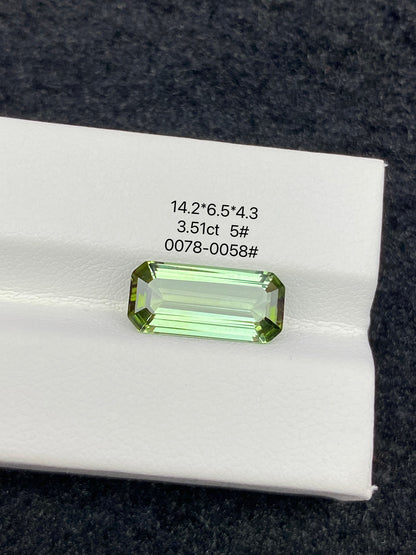 3.51CT NATURAL CONGO YELLOW GREEN TOURMALINE STONE