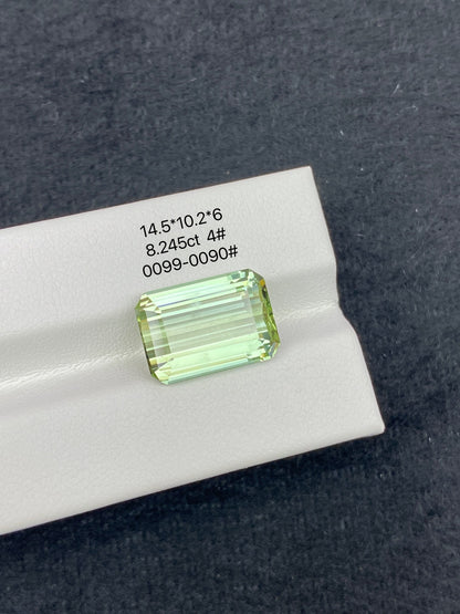 8.245CT NATURAL CONGO YELLOWISH GREEN TOURMALINE STONE