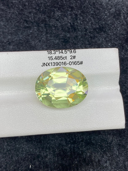 15.485CT NATURAL CONGO YELLOW GREEN COLOR TOURMALINE GEMSTONE STONE