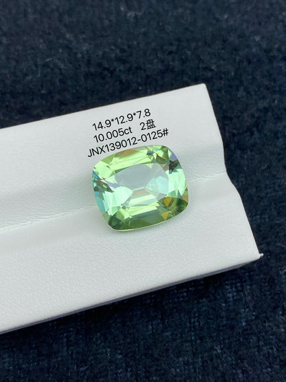 10.005CT NATURAL CONGO YELLOWISH GREEN COLOR TOURMALINE GEMSTONE STONE