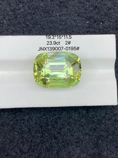 23.9CT NATURAL CONGO YELLOW GREEN COLOR TOURMALINE GEMSTONE STONE