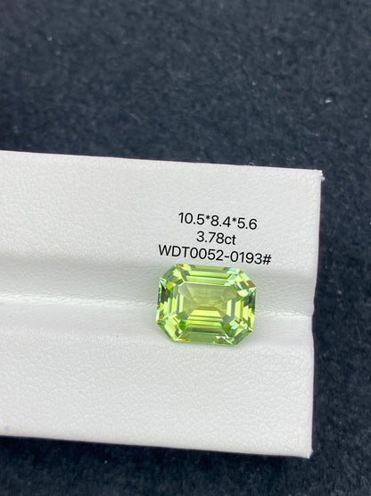 3.78CT NATURAL CONGO YELLOW GREEN COLOR TOURMALINE GEMSTONE STONE