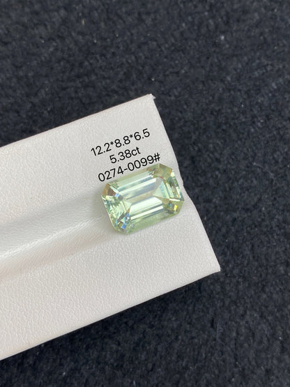 5.38CT NATURAL AFGHANISTAN YELLOW GREEN COLOR TOURMALINE GEMSTONE STONE