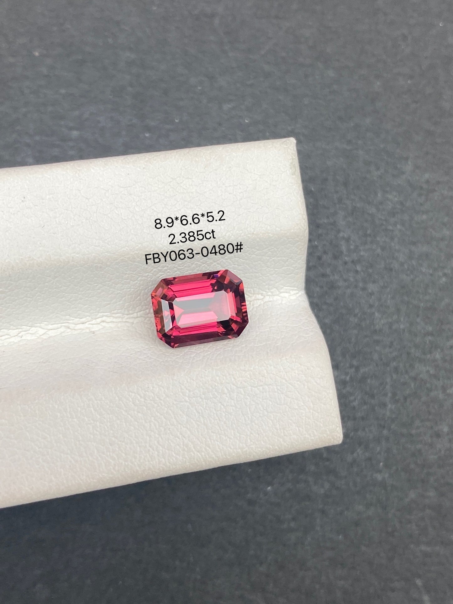 2.385CT NATURAL BRAZIL RED COLOR TOURMALINE GEMSTONE STONE