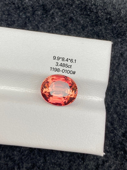 3.485CT NATURAL CONGO RED TOURMALINE STONE